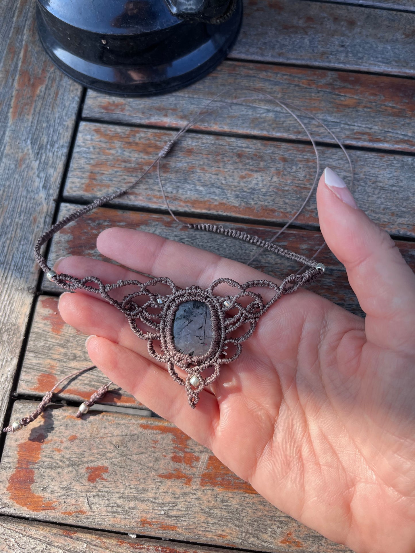 Náhrdelník “Aranel” s křišťálem s černým rutilem