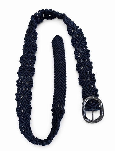 Macramé Pásek černé listy