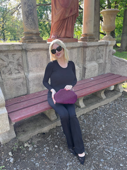 Makramee-Tasche Bordeaux