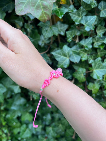 "Leaf" Bracelet with Rose Quartz