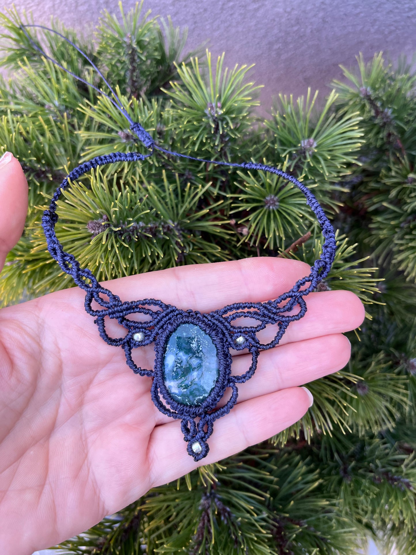 Náhrdelník “Etherea” s mechovým achátem