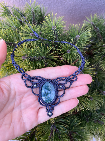 Náhrdelník “Etherea” s mechovým achátem