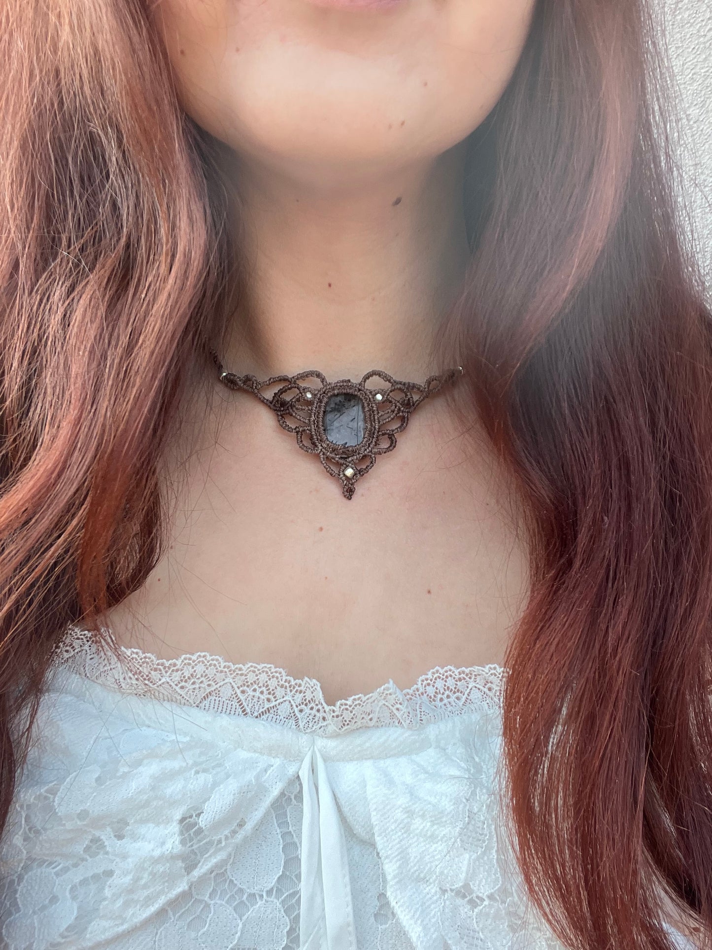 Náhrdelník “Aranel” s křišťálem s černým rutilem